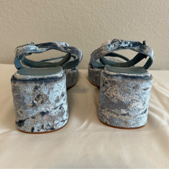 Jeffery Campbell Women’s Activate Blue Crushed Velvet Platform Sandal, Size 9 - Picture 7 of 9